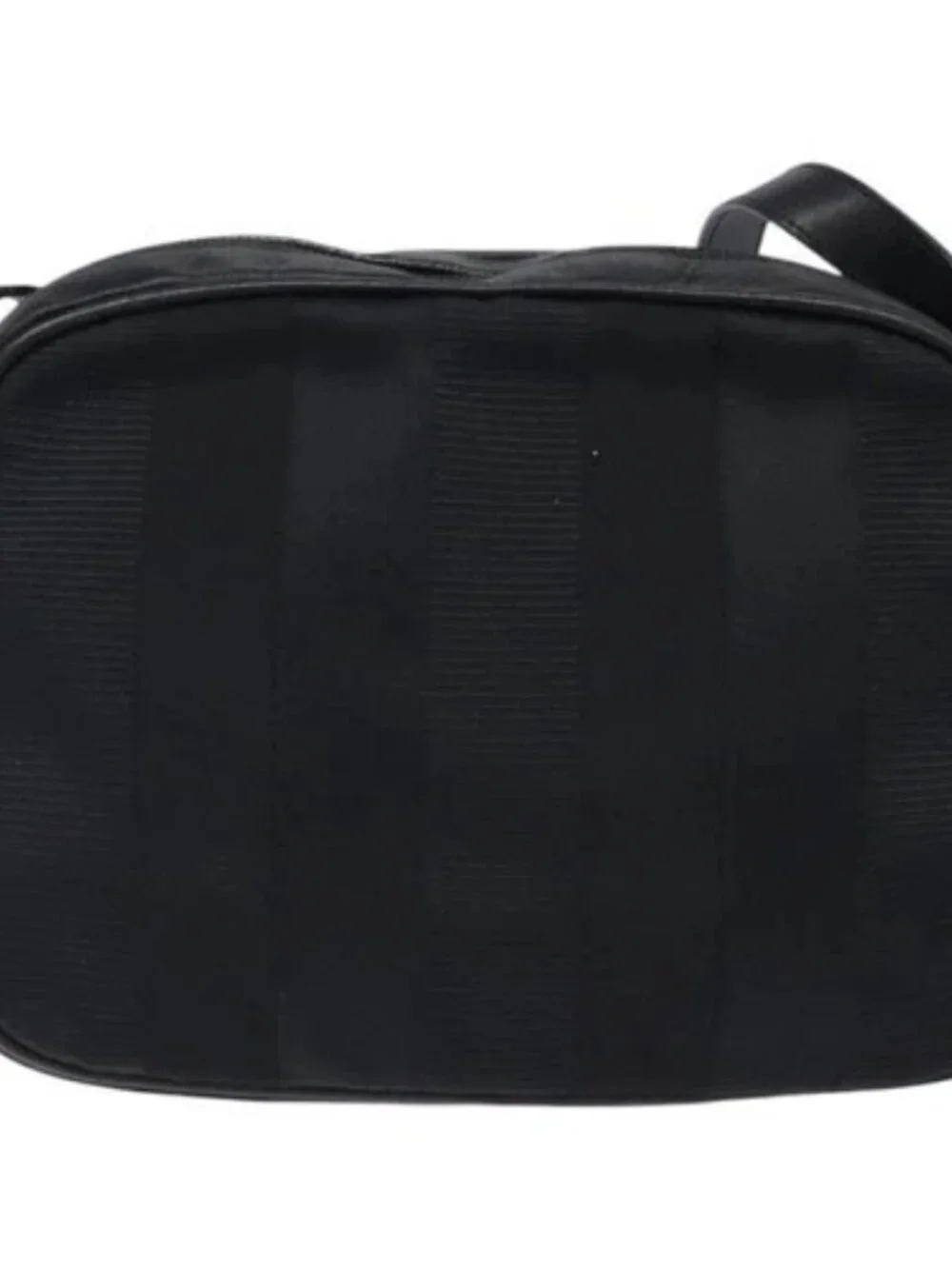 Salvatore Ferragamo Shoulder Bag Canvas Leather Black Auth bs24292